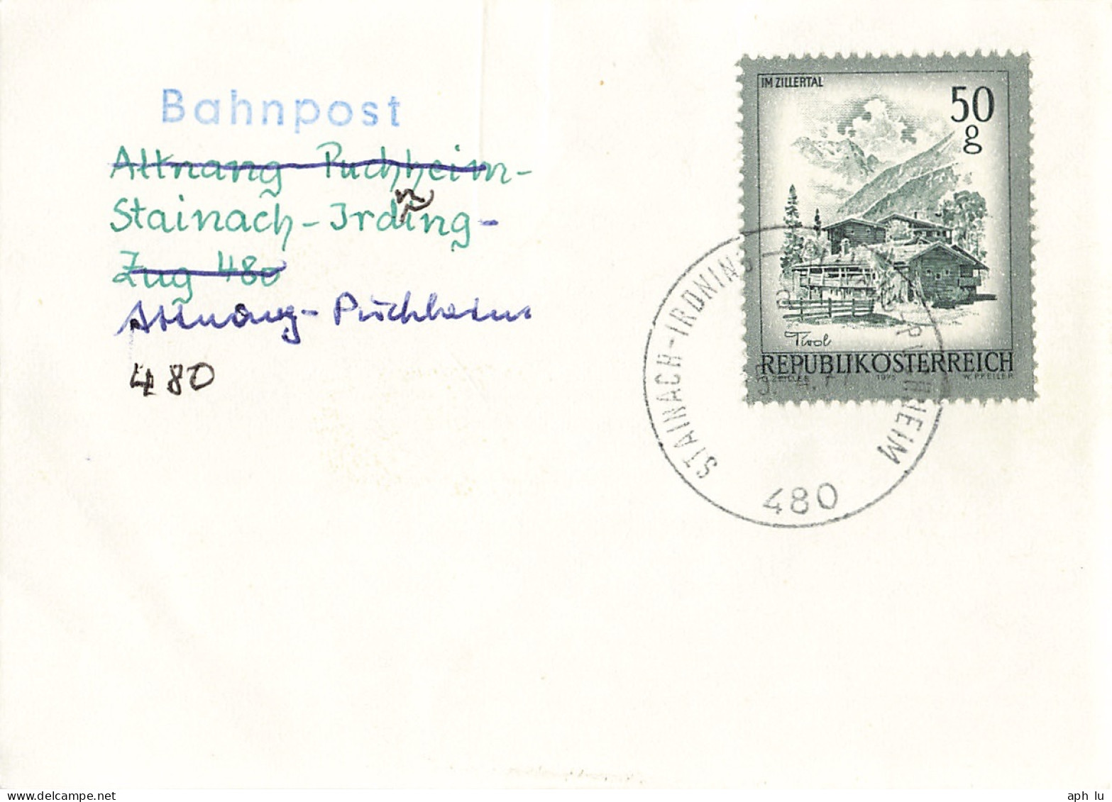 Bahnpost (R.P.O./T.P.O) Stainach-Irdning-Attnang-Puchheim [Ausschnitt] (AD3119) - Storia Postale