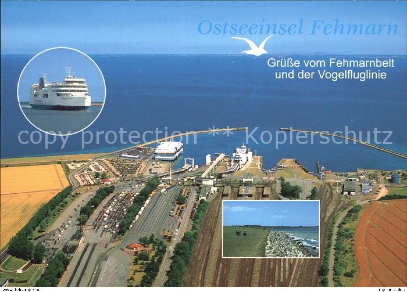 72450978 Insel Fehmarn Fliegeraufnahme Faehrhafen Puttgarden Fehmarn - Fehmarn