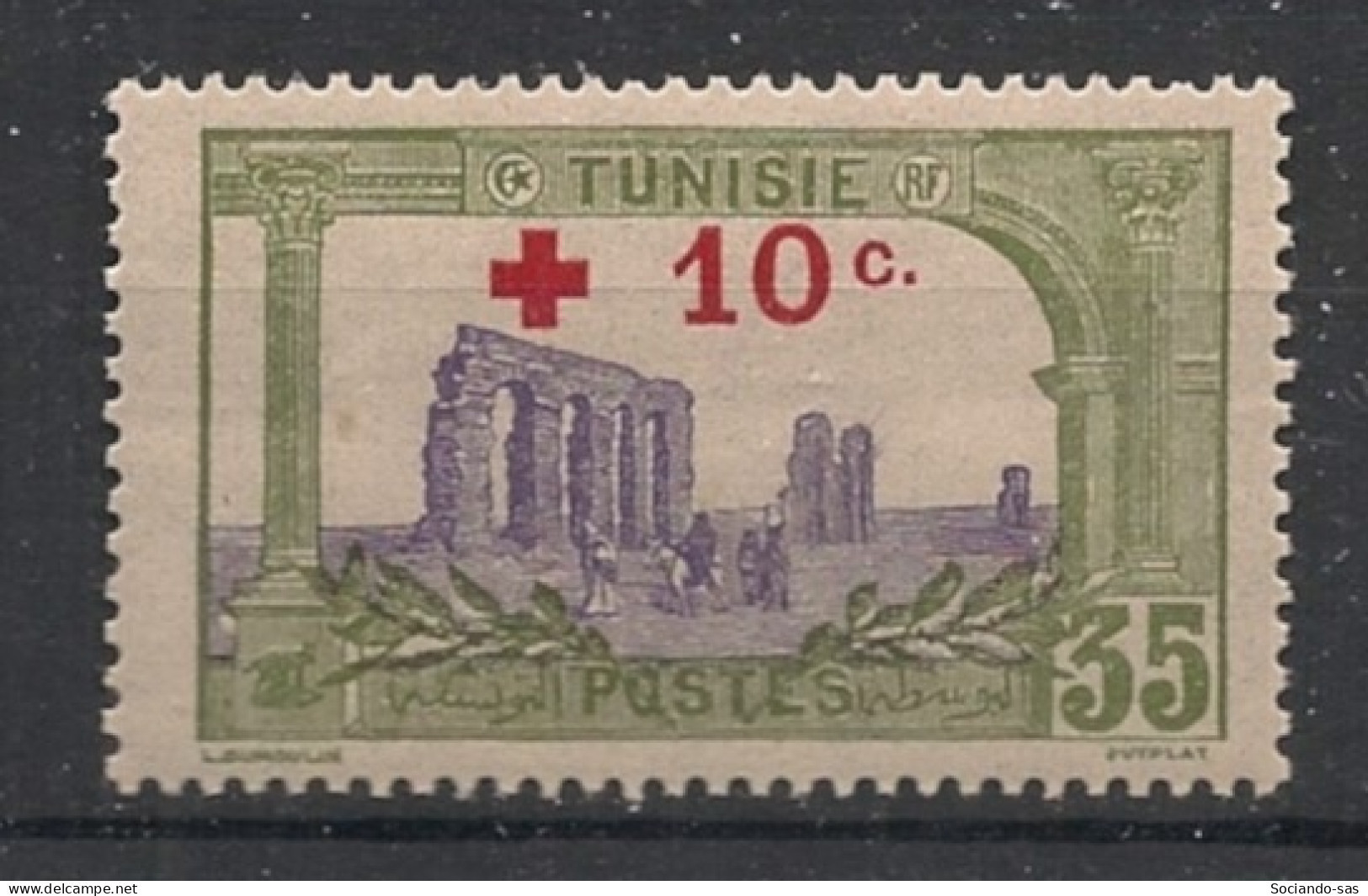 TUNISIE - 1916 - N°YT. 53 - Croix-Rouge 10c Sur 35c - Neuf Luxe** / MNH / Postfrisch - Nuovi