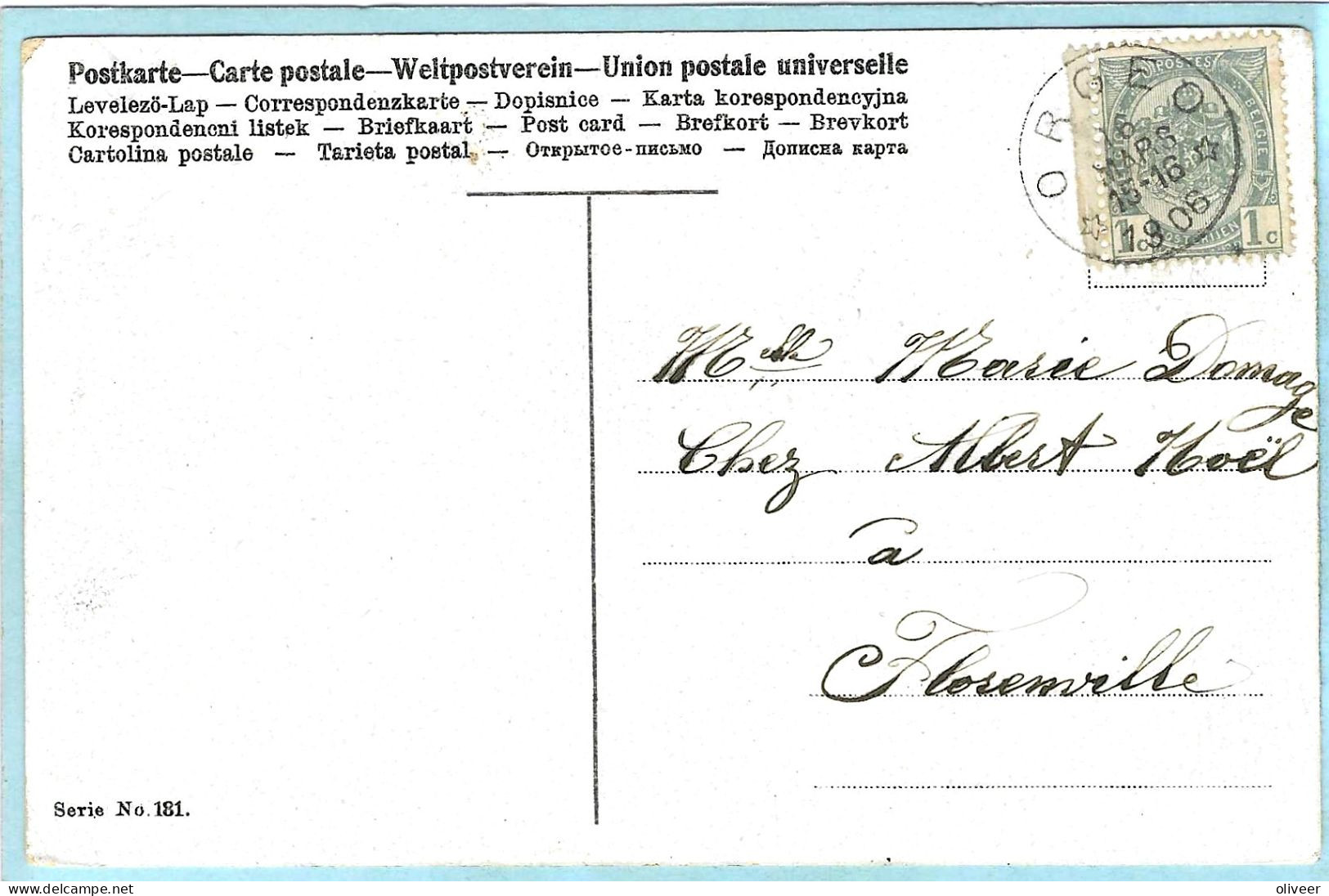 Postkaart Met Sterstempel ORGEO - 1906 - Postmarks With Stars