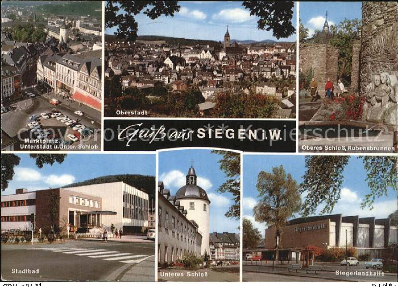 72450661 Siegen Westfalen Marktplatz Stadtbad Unteres Schloss Siegerlandhalle Ob - Siegen