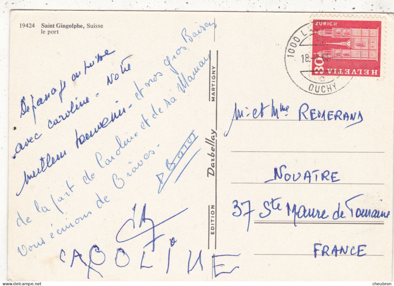 SUISSE. CPA .SAINT GINGOLPH. LE PORT. ANNEE 1966 + TEXTE - Saint-Gingolph