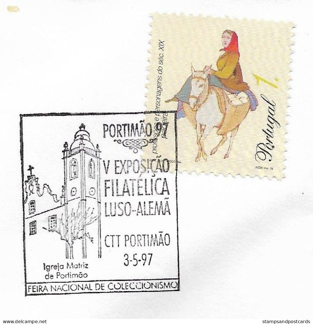 Portugal 2 Cachet Commemoratif Portimão Algarve 1997 Expo Philatelique Avec Allemagne Sttutgart 2 Event Pmk Stamp Show - Flammes & Oblitérations