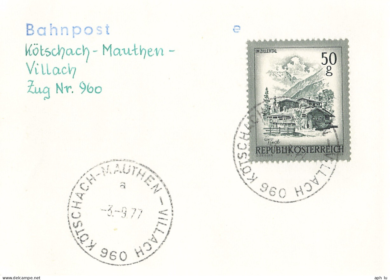 Bahnpost (R.P.O./T.P.O) Kötschach-Mauthen-Villach [Ausschnitt] (AD3128) - Cartas & Documentos