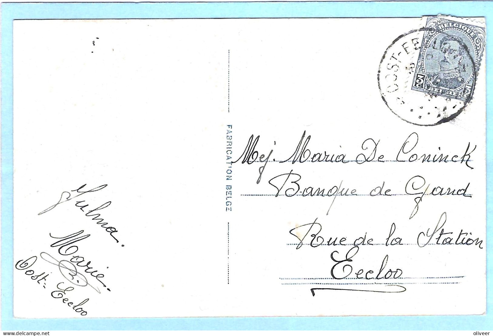 Postkaart Met Sterstempel OOST-EECLOO - Postmarks With Stars