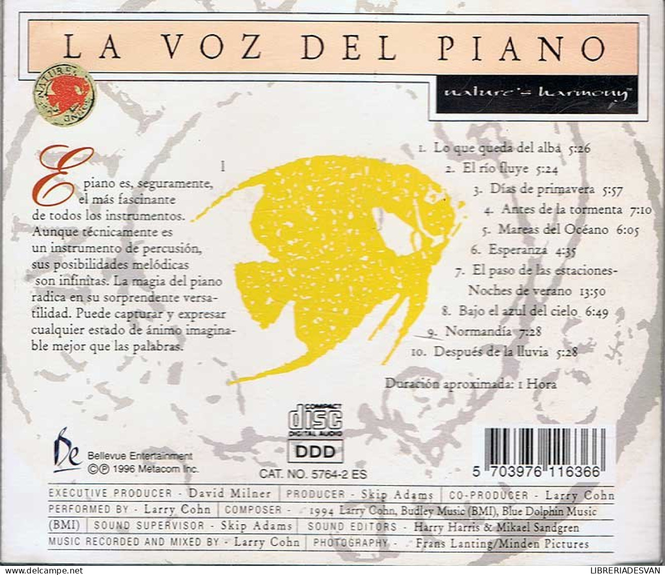 Larry Cohn - La Voz Del Piano - Nature's Harmony. CD - New Age