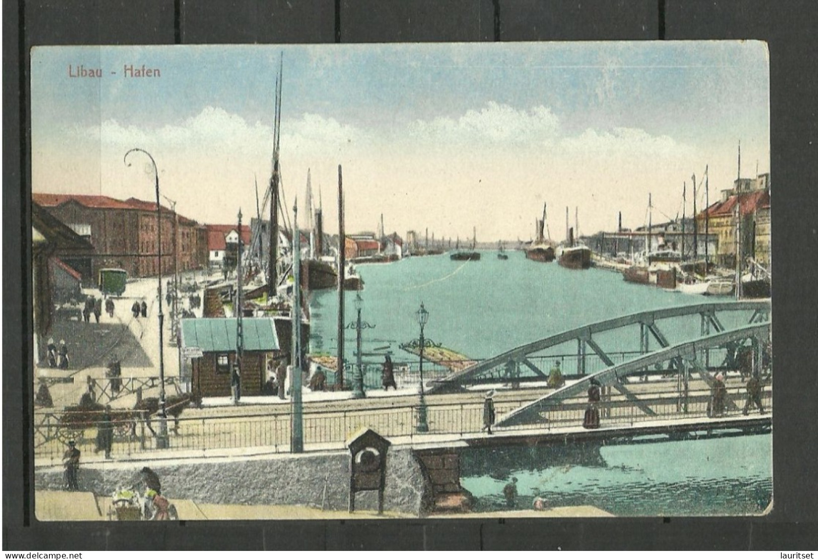 Lettland Latvia Post Card Libau Hafen Harbout - Lettland