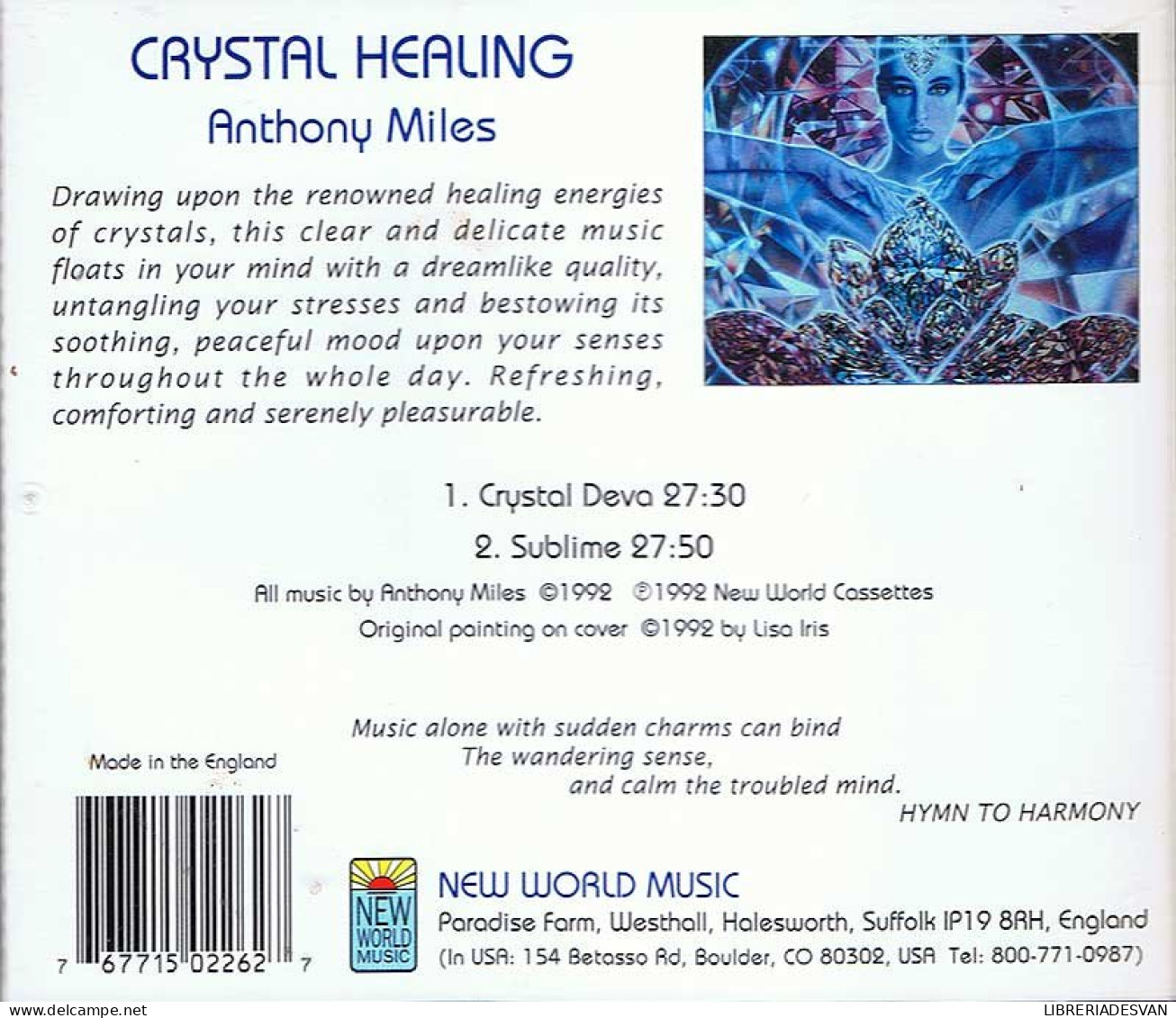 Anthony Miles - Crystal Healing. CD - New Age