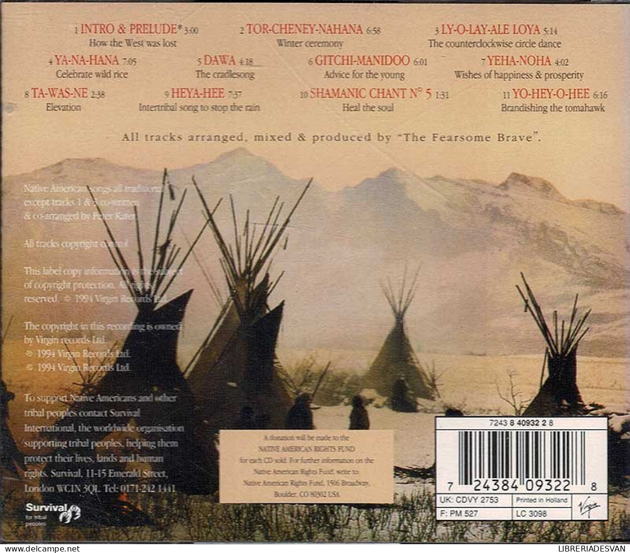 Sacred Spirit - Chants And Dances Of The Native Americans. CD - Nueva Era (New Age)