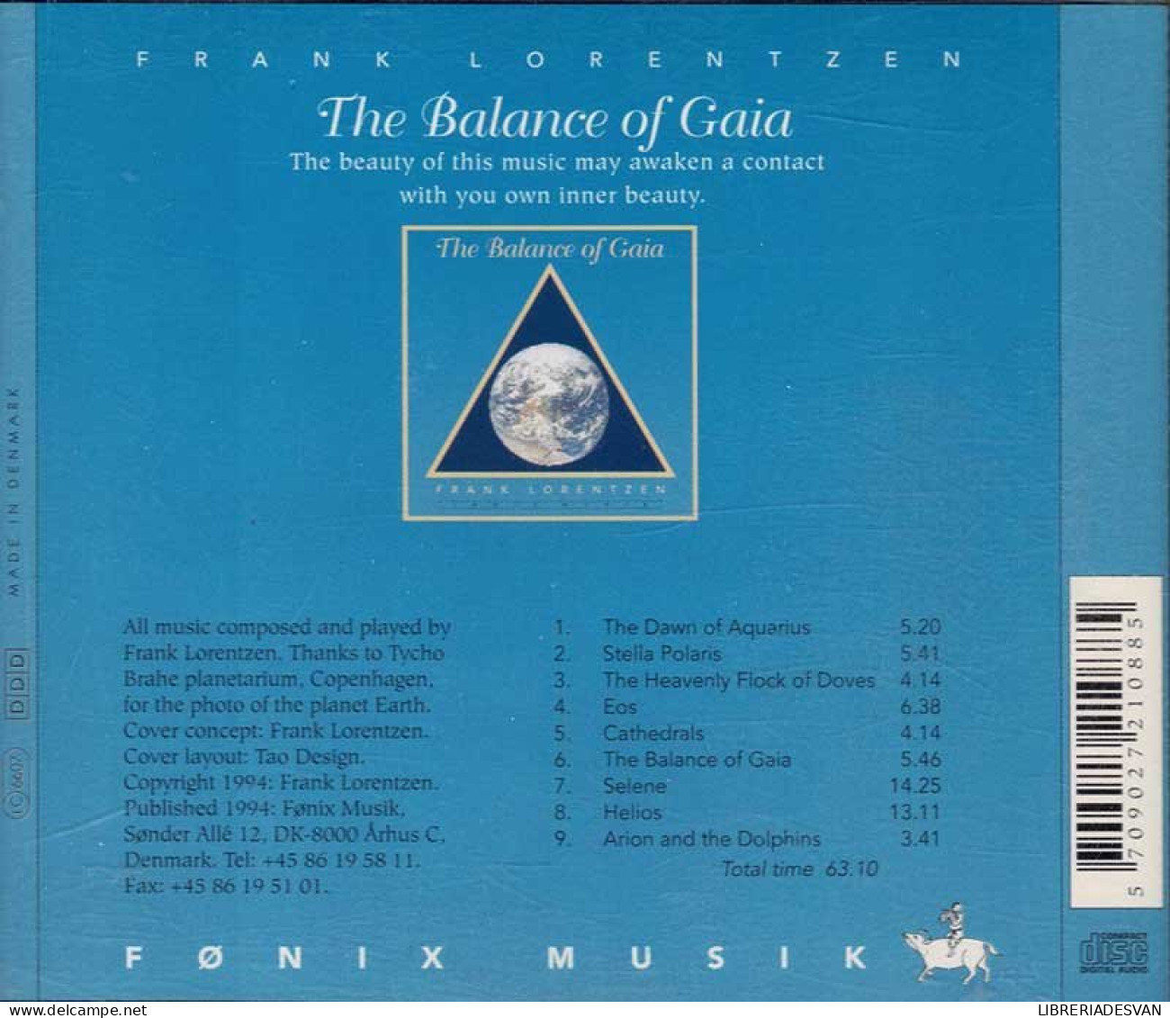 Frank Lorentzen - The Balance Of Gaia. CD - Nueva Era (New Age)