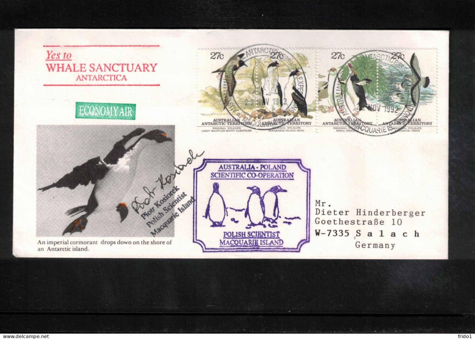 Australian Antarctic Territory 1992 Antarctica - Base Macquarie Island - Australia-Poland Scientific Cooperation - Bases Antarctiques