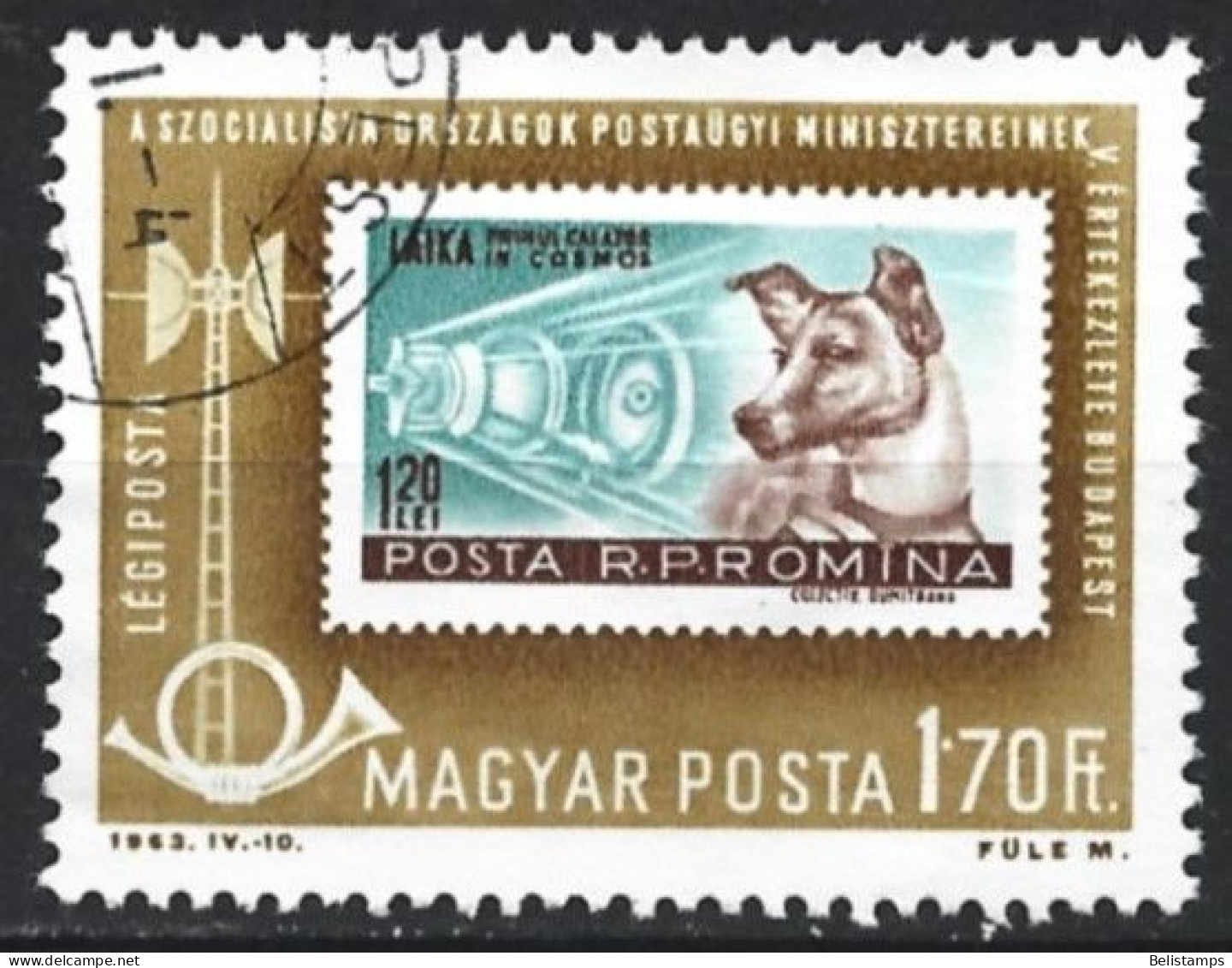 Hungary 1963. Scott #C245 (U) Communication And Romania #1200 - Usado