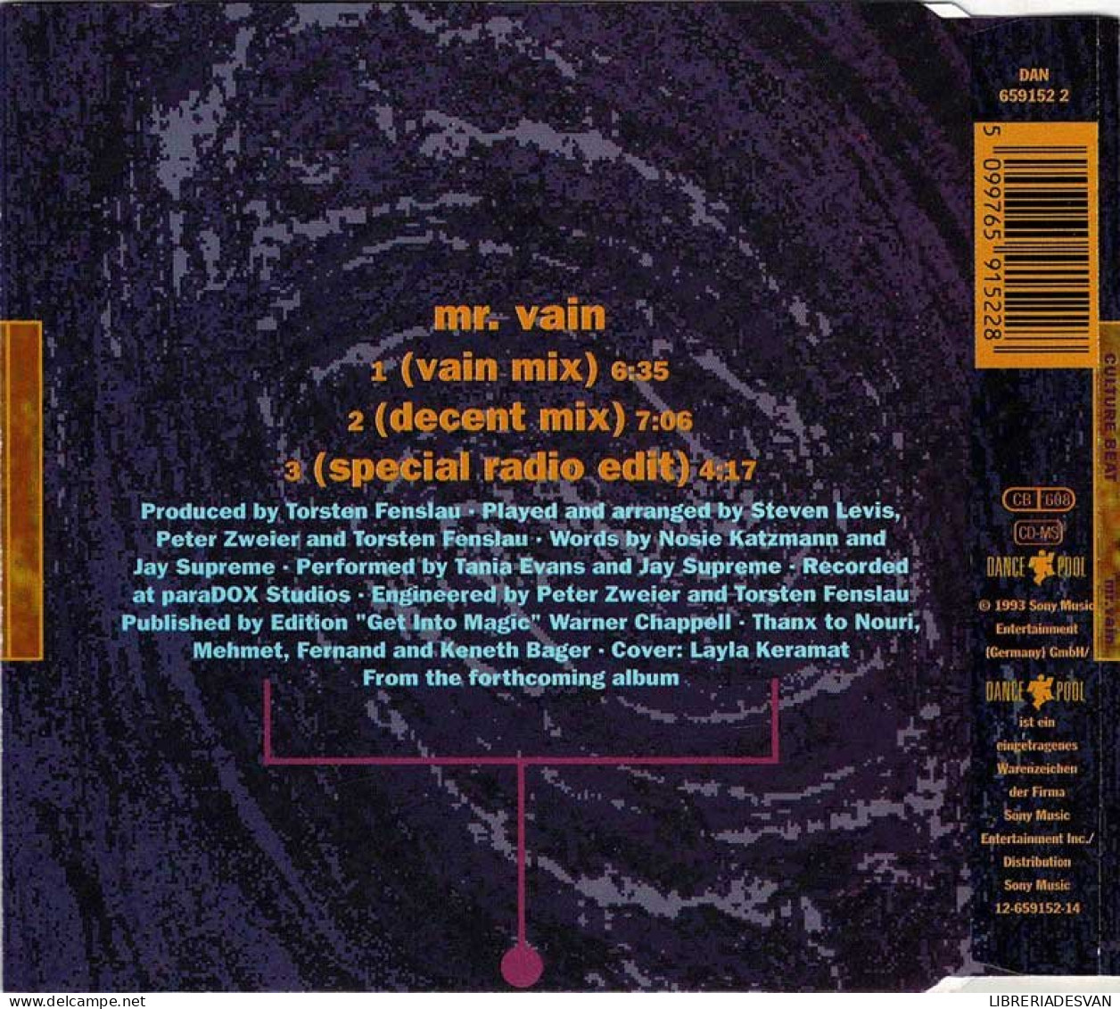 Culture Beat - Mr. Vain. CD Maxi Single - Dance, Techno En House