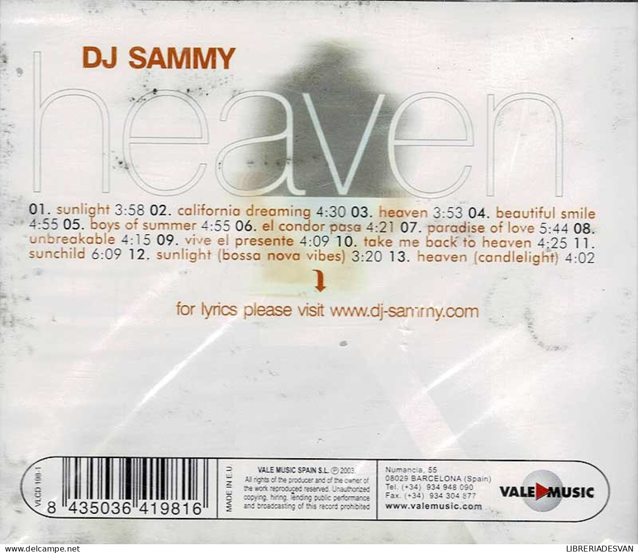 Dj Sammy - Heaven. CD (precintado) - Dance, Techno En House