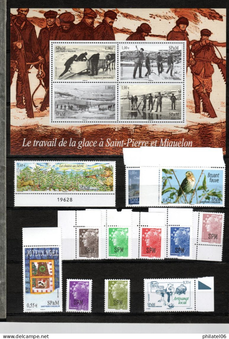 ST PIERRE ET MIOQUELON, TIMBRES ET BLOCS MNH**, ABONNEMENT DE LA POSTE. LA FACIALE EST DE 71 EUROS. - Lots & Serien