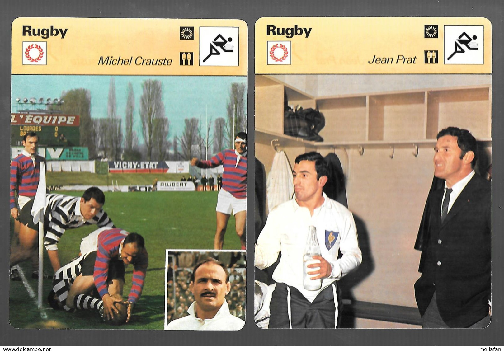 GF350 - FICHE EDITION RENCONTRE - RUGBY - ALAIN CAUSSADE - JEAN PRAT - MICHEL CRAUSTE - FC LOURDES - Rugby