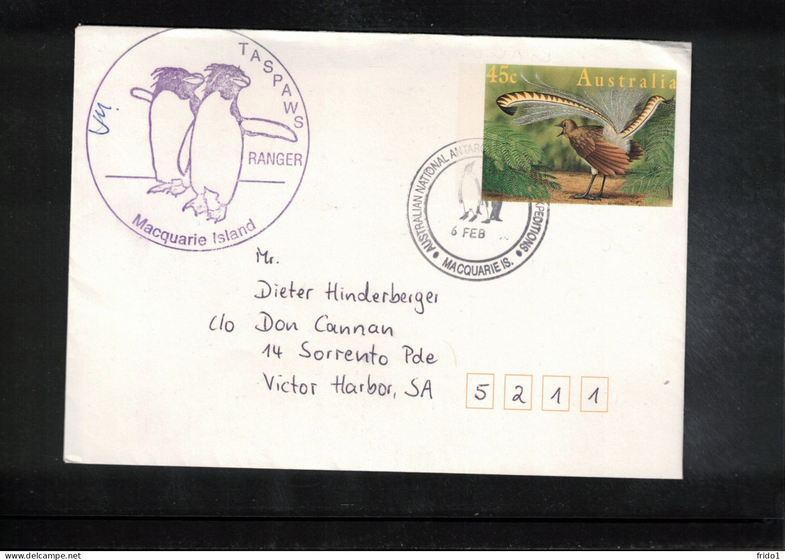 Australian Antarctic Territory 1996 Antarctica - Base Macquarie Island - TASPAWS Ranger Interesting Cover - Onderzoeksstations