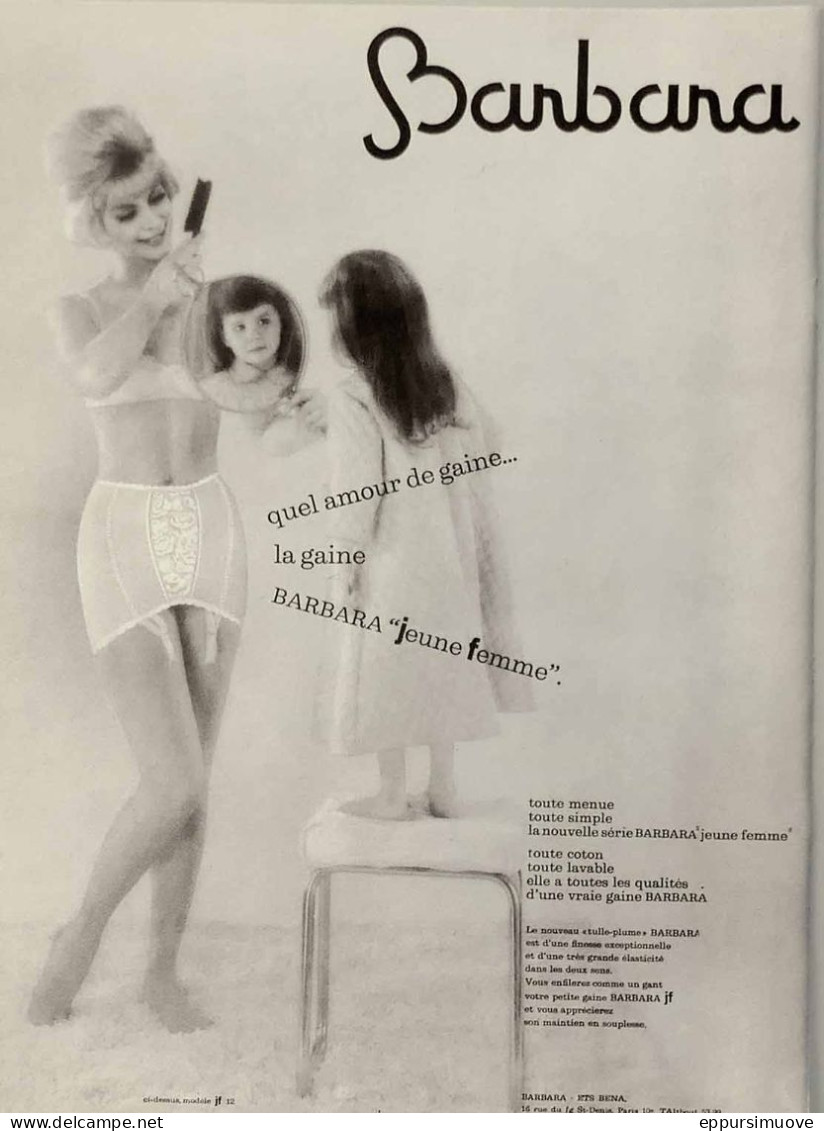 Publicité Papier  LINGERIE BARBARA Avril 1963 EDM 16 - Pubblicitari