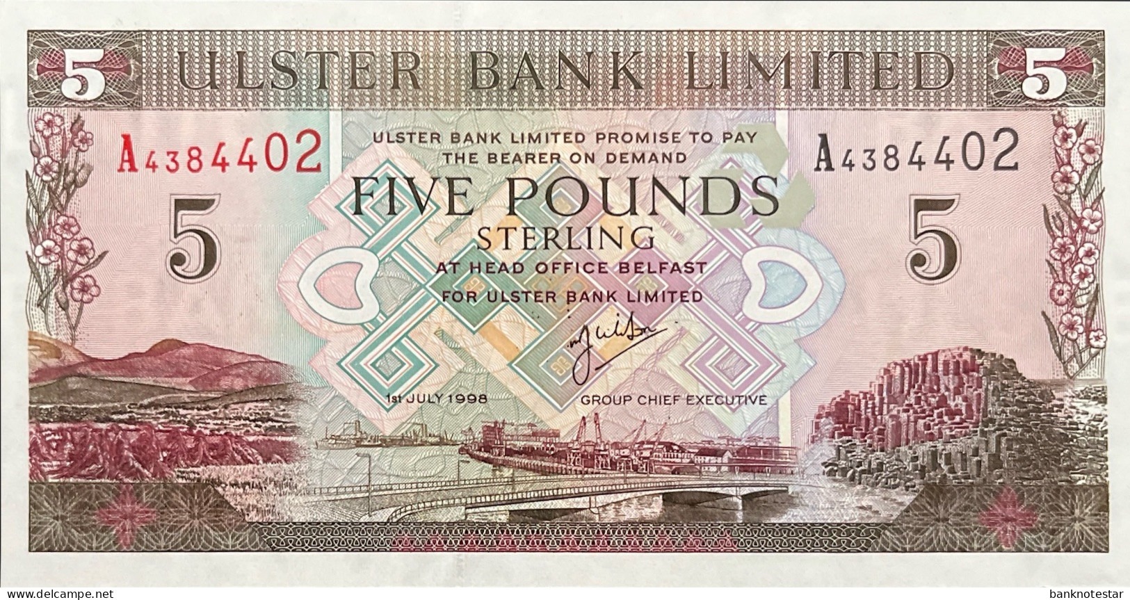 Northern Ireland 5 Pounds, P-335b (1.7.1998) - UNC - 5 Pond