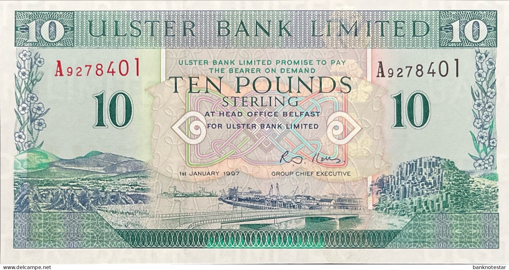 Northern Ireland 10 Pounds, P-336a (1.1.1997) - UNC - 10 Ponden