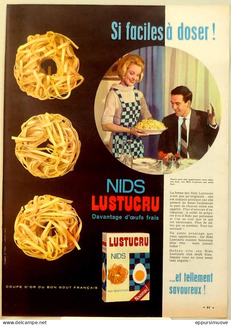 Publicité Papier  PÂTES LUSTUCRU Avril 1963 EDM 17 - Pubblicitari