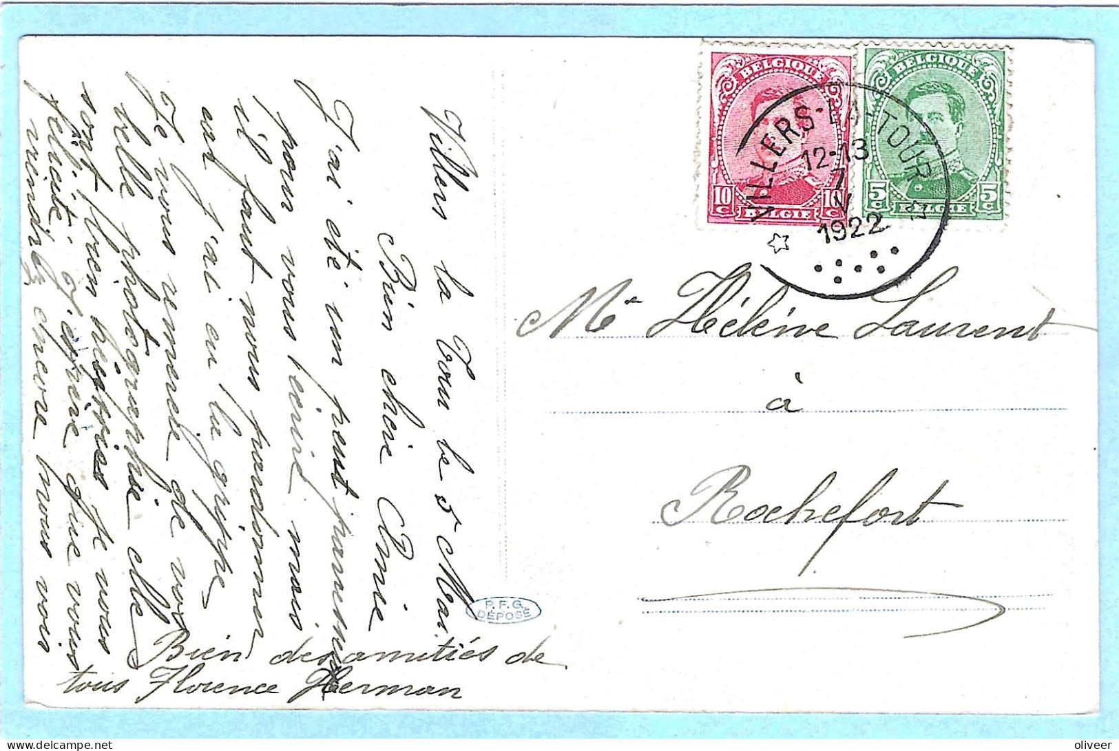 Postkaart Met Sterstempel VILLERES-LA-TOUR - 1922 - Postmarks With Stars