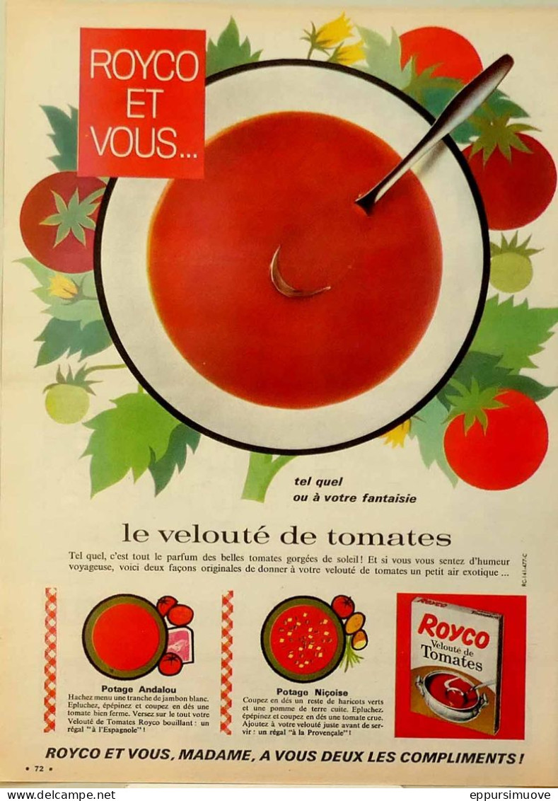 Publicité Papier  ROYCO TOMATES Mai 1963 EDM 18 - Pubblicitari