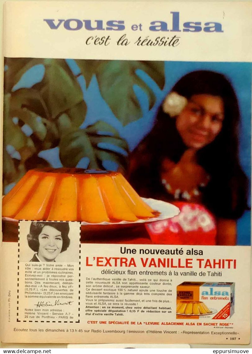 Publicité Papier  VANILLE ALSA Avril 1963 EDM 17 - Pubblicitari