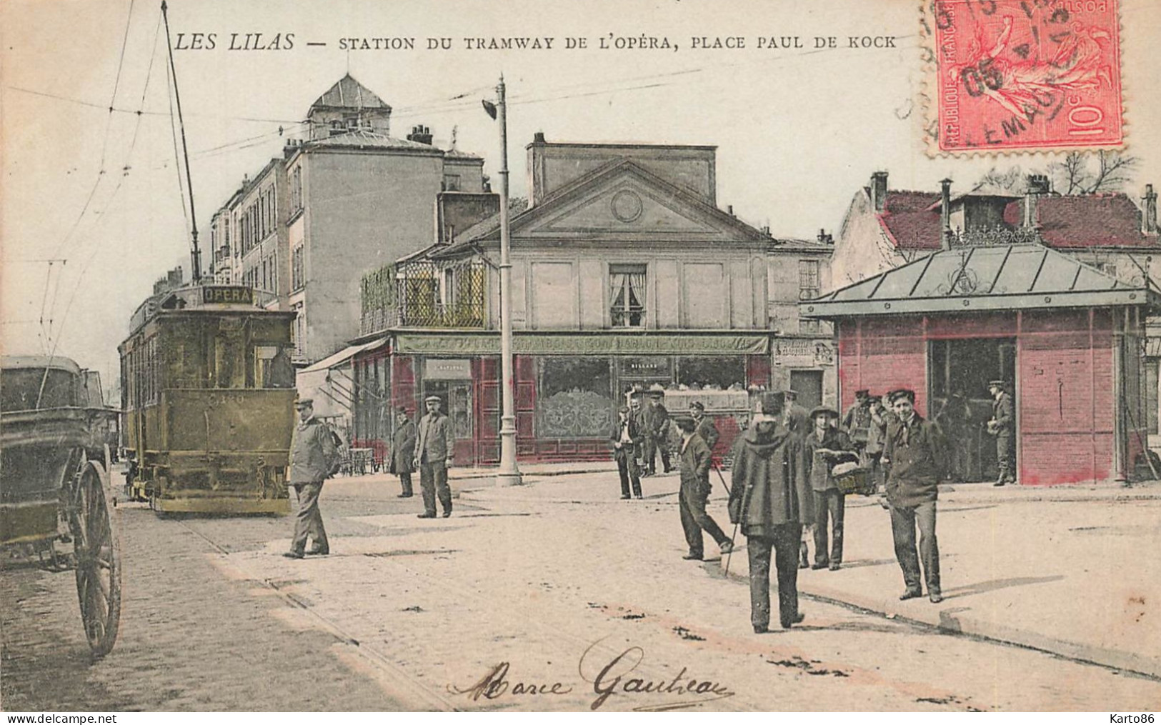 Les Lilas * Tram " OPERA " , Station Du Tramway De L'Opéra , Place Paul De Kock * 1905 * Octroi ? - Les Lilas