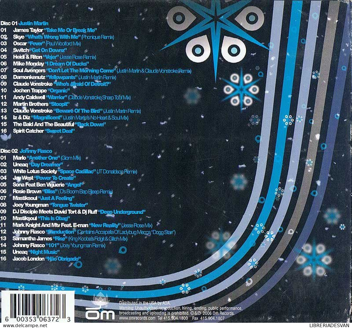 Justin Martin Y Johnny Fiasco - Om Winter Sessions. Doble CD - Dance, Techno En House