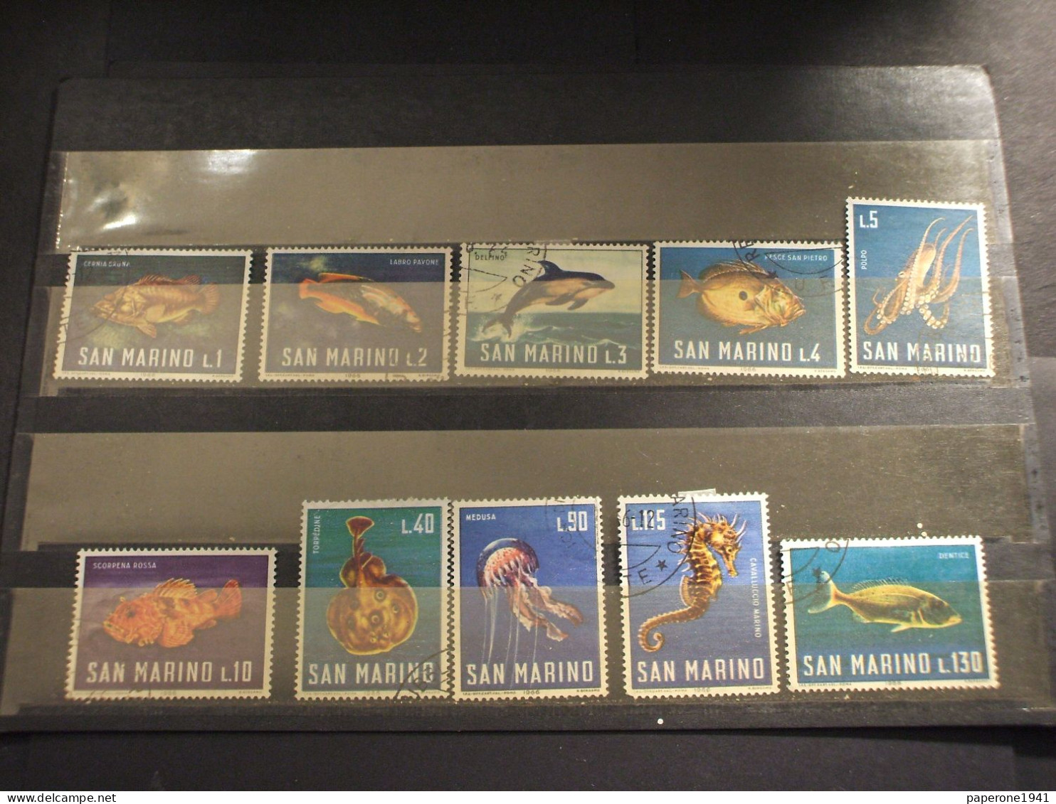 SAN MARINO - 1966 PESCI 10 VALORI - TIMBRATI/USED - Used Stamps