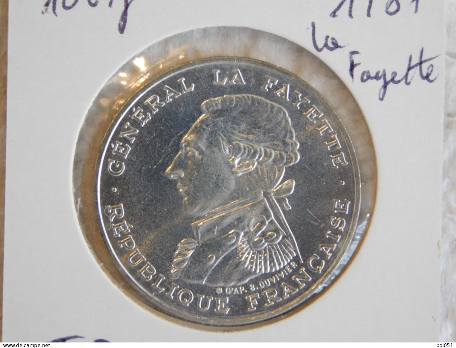 France 100 Francs 1987 FDC ÉGALITÉ - La FAYETTE (1098) Argent Silver - 100 Francs