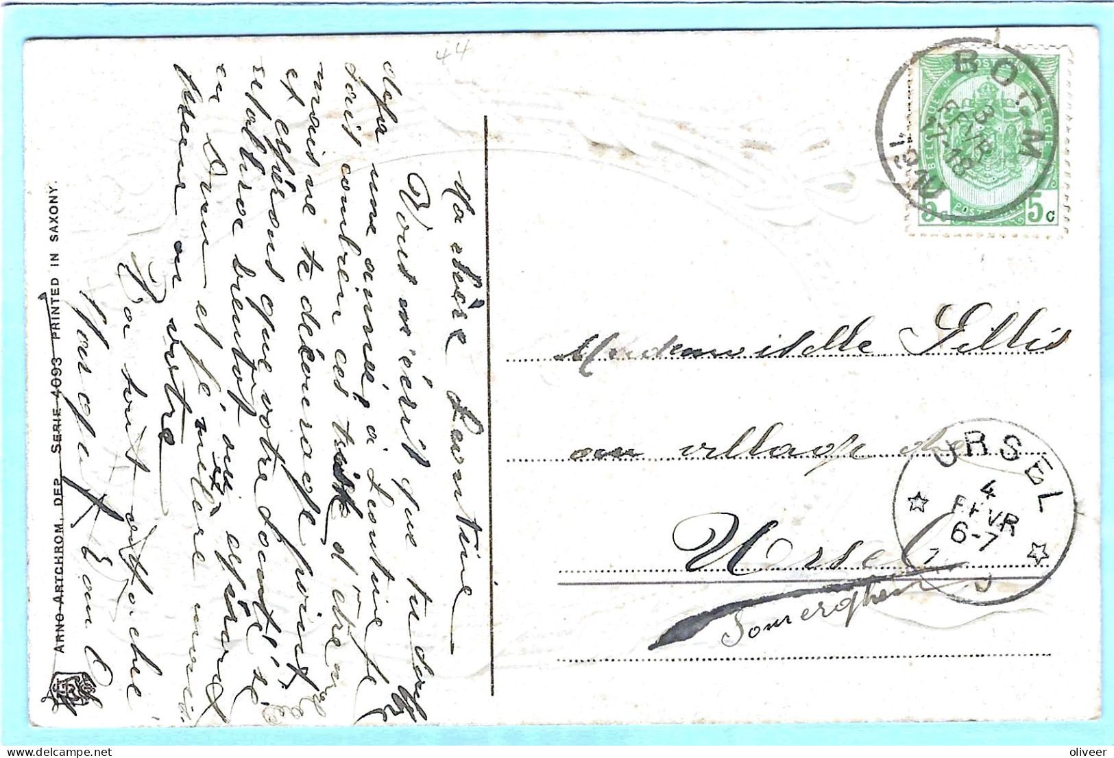 Postkaart Met Sterstempel URSEL -  1910 - Sterstempels