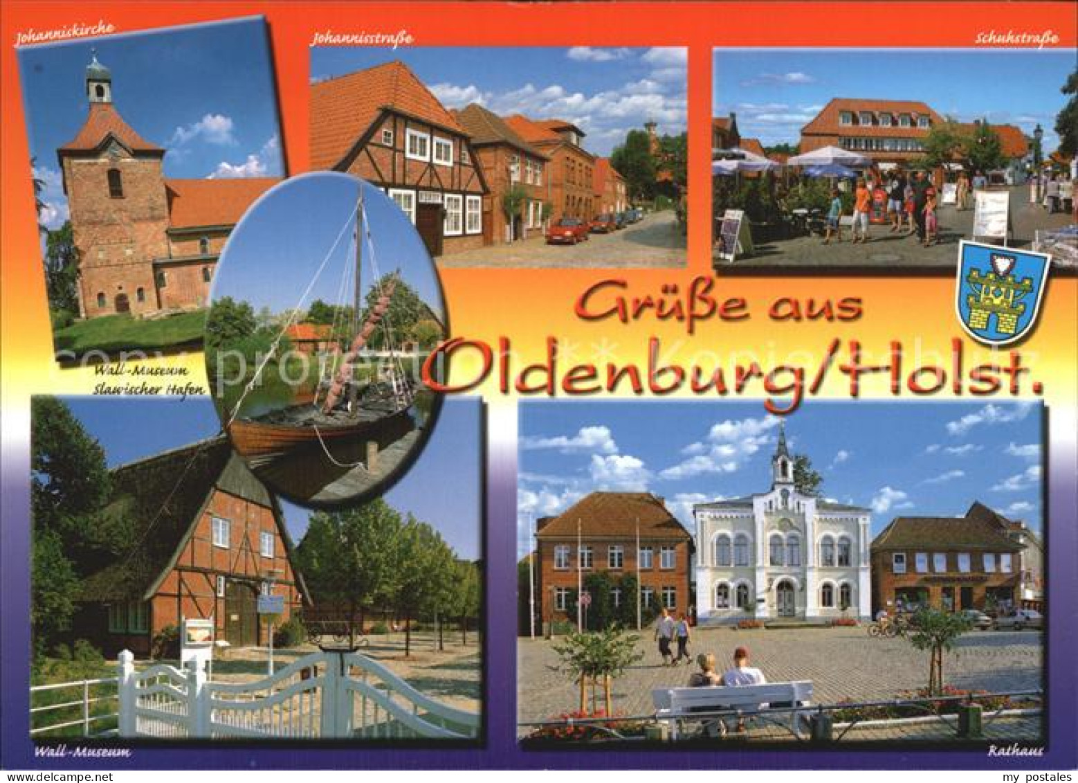 72444693 Oldenburg Holstein Wall Museum Strassenpartie Strassencafe Rathaus Hafe - Oldenburg (Holstein)