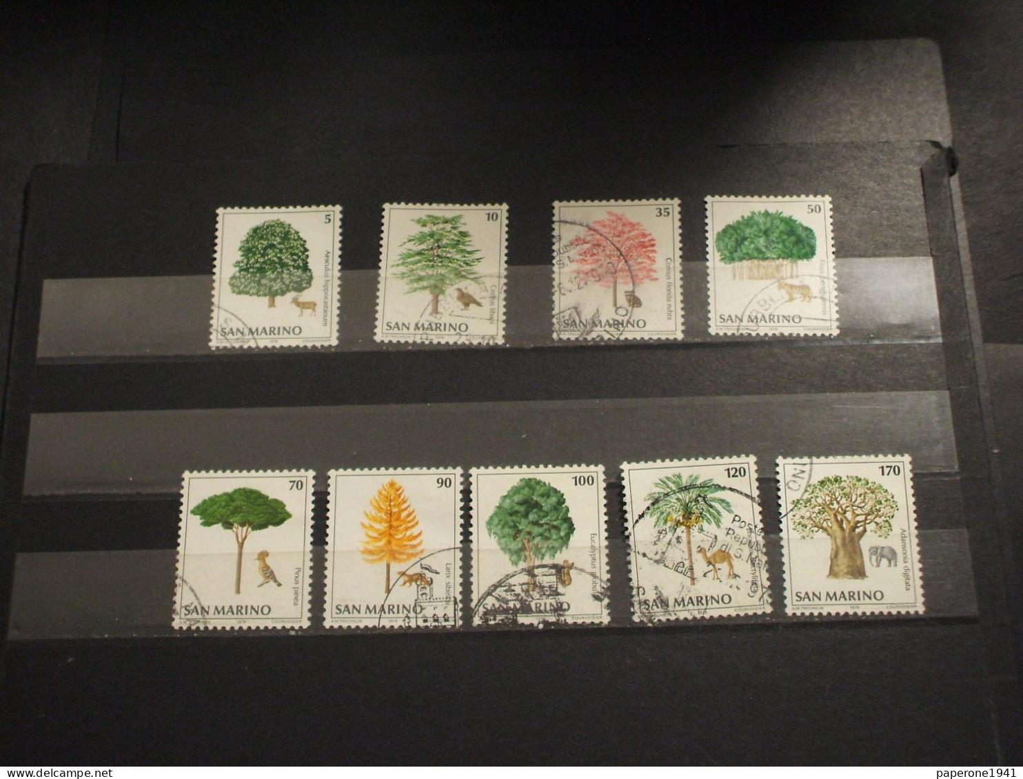 SAN MARINO - 1979 ALBERI ED ANIMALI 9 VALORI - TIMBRATI/USED - Used Stamps