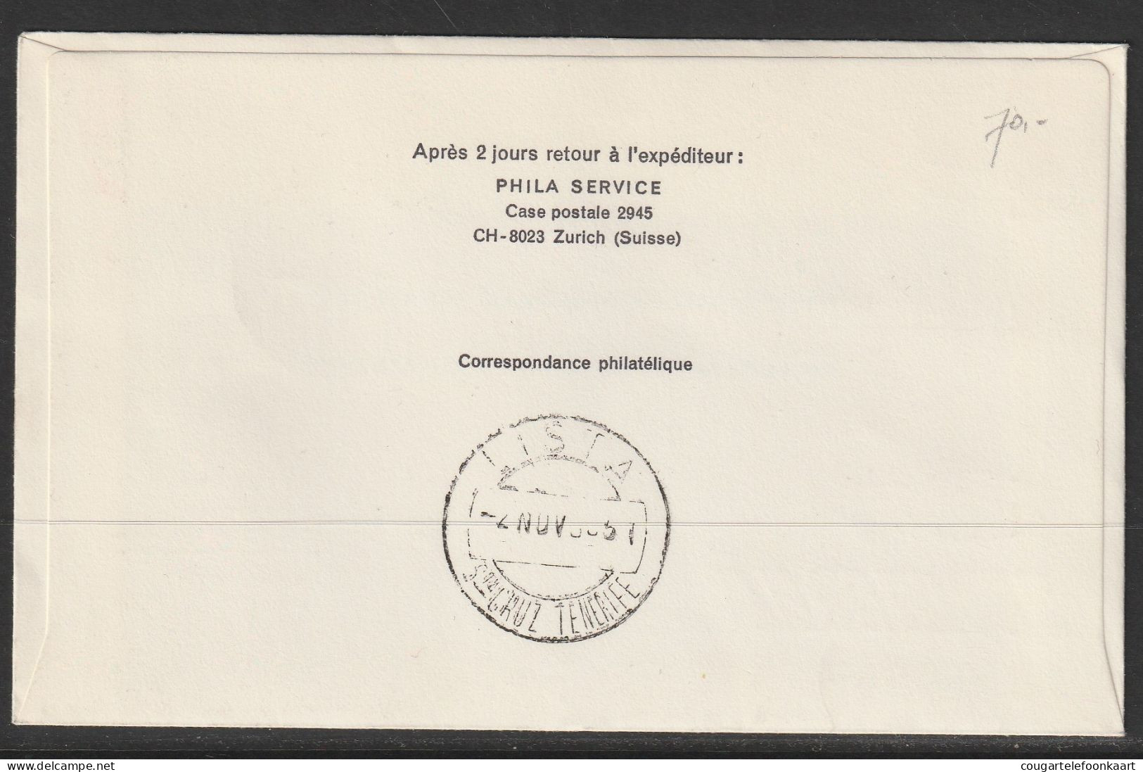 1968, Iberia, Erstflug, Liechtenstein - Tenerife Spain - Posta Aerea