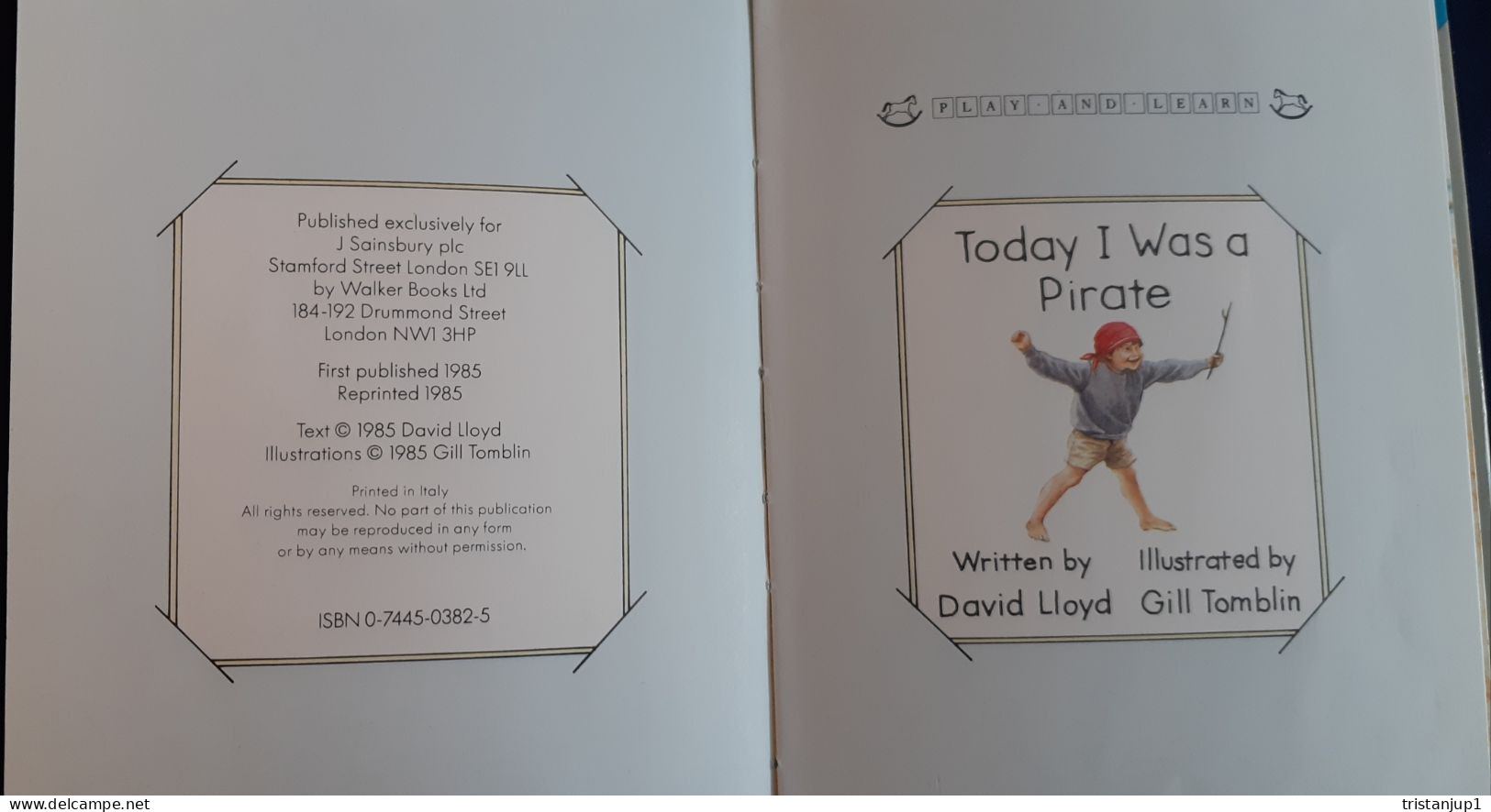 Today I Was A Pirate 1985 - Picture Books