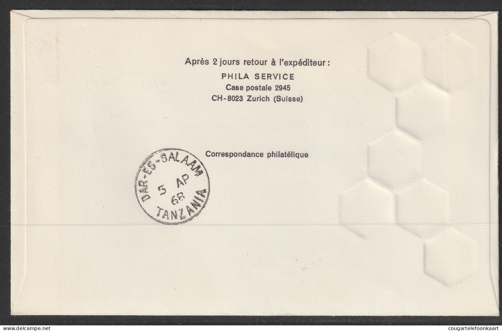 1968, Swissair, Erstflug, Liechtenstein - Dar Es Salaam Tanzania - Air Post