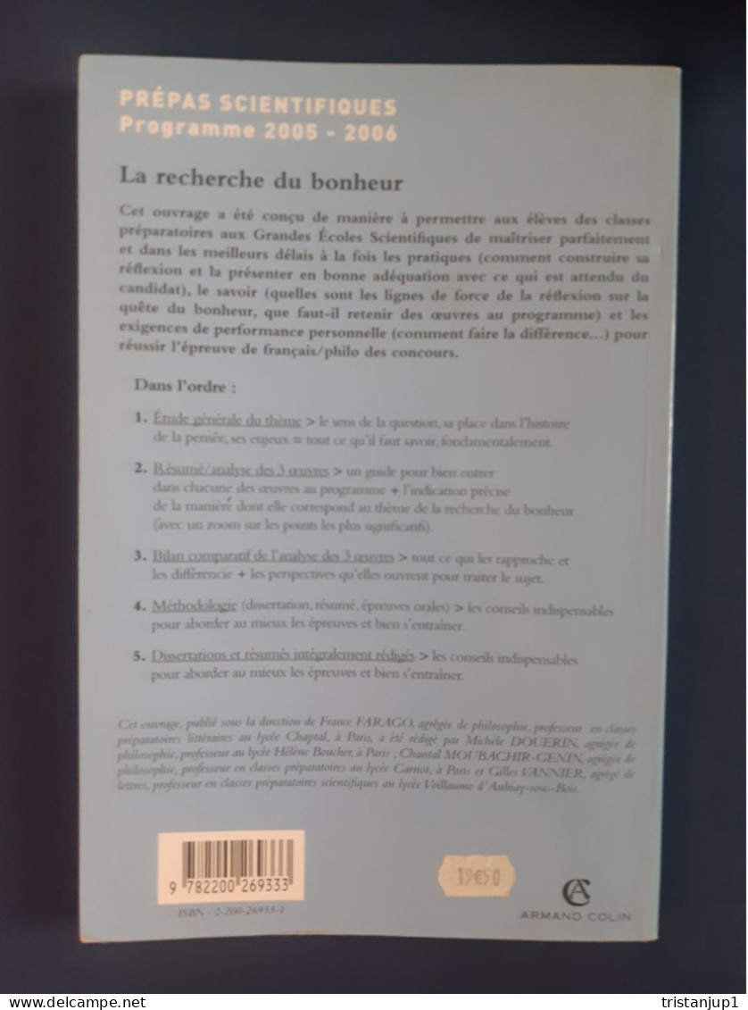 La Recherche Du Bonheur Prépas Scientifiques. Programme 2005 2006 - 18 Ans Et Plus