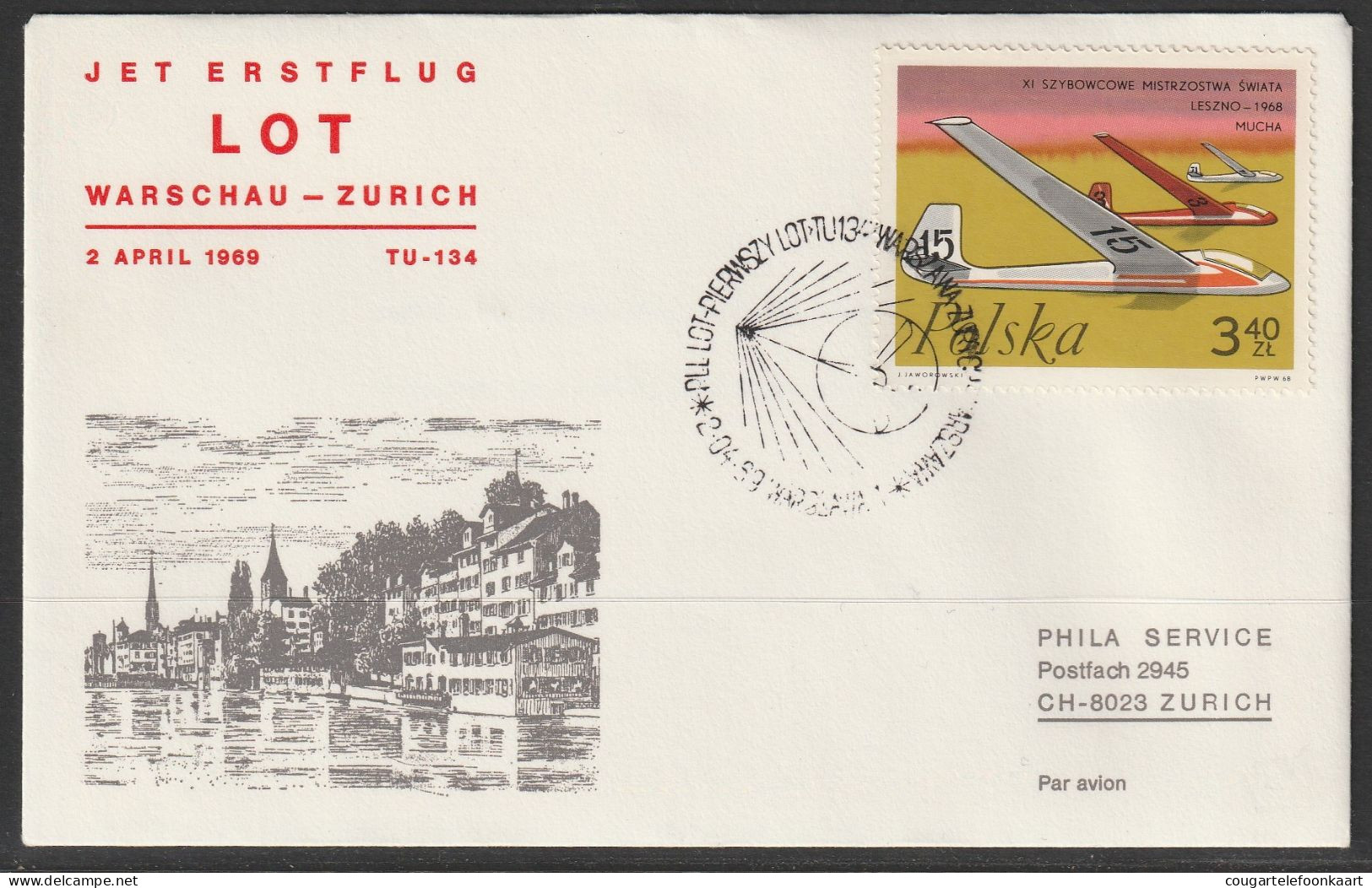 1969, LOT, Erstflug, Warschau - Zürich - Otros & Sin Clasificación