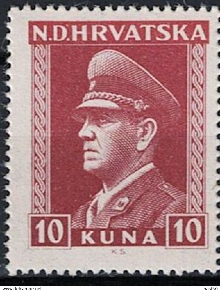 Kroatien Croatia Croatie - Präsident Pavelič (MiNr: 140) 1943 - Postfrisch ** MNH - Croatie
