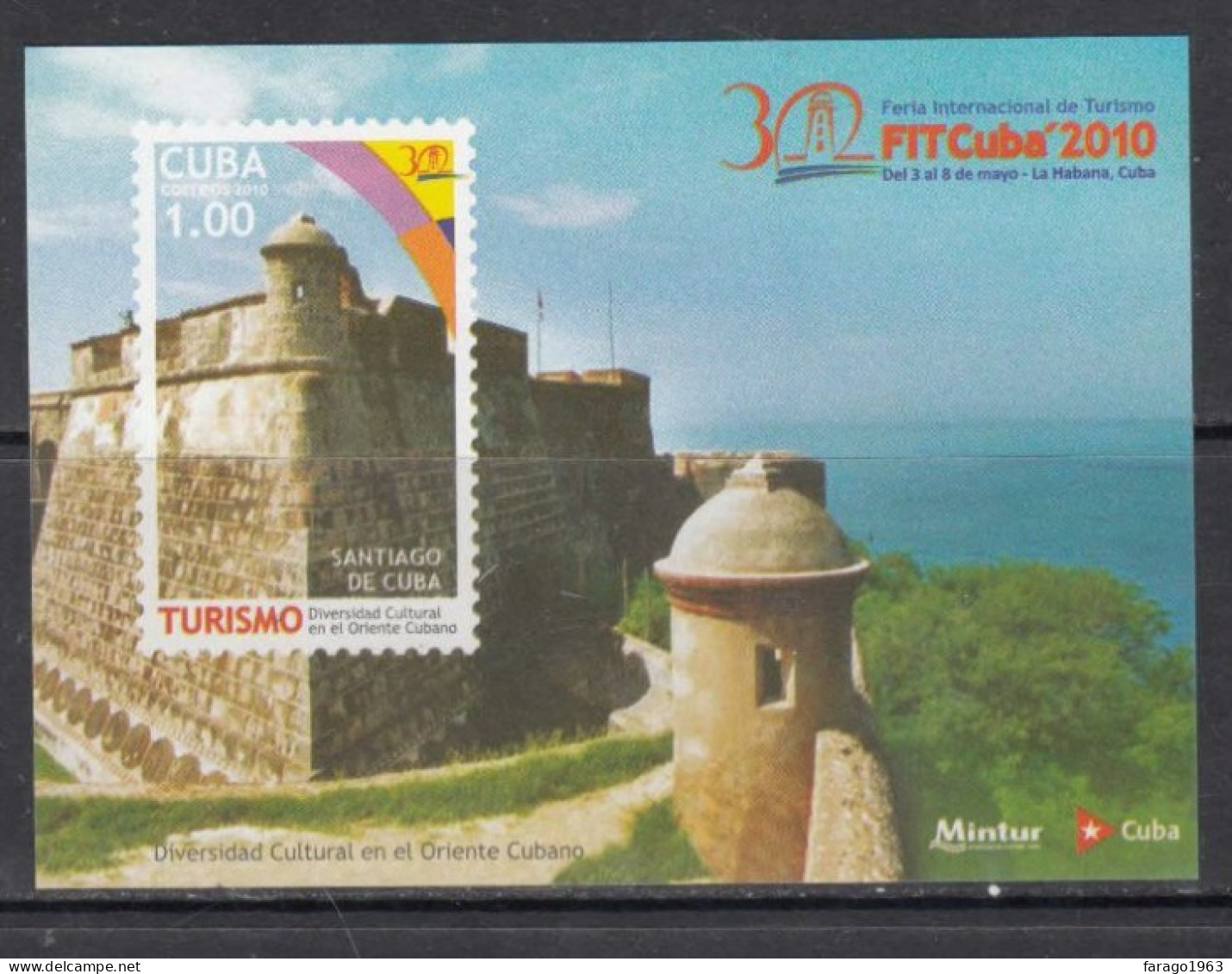 2010 Cuba Tourism Castle Souvenir Sheet MNH - Ongebruikt