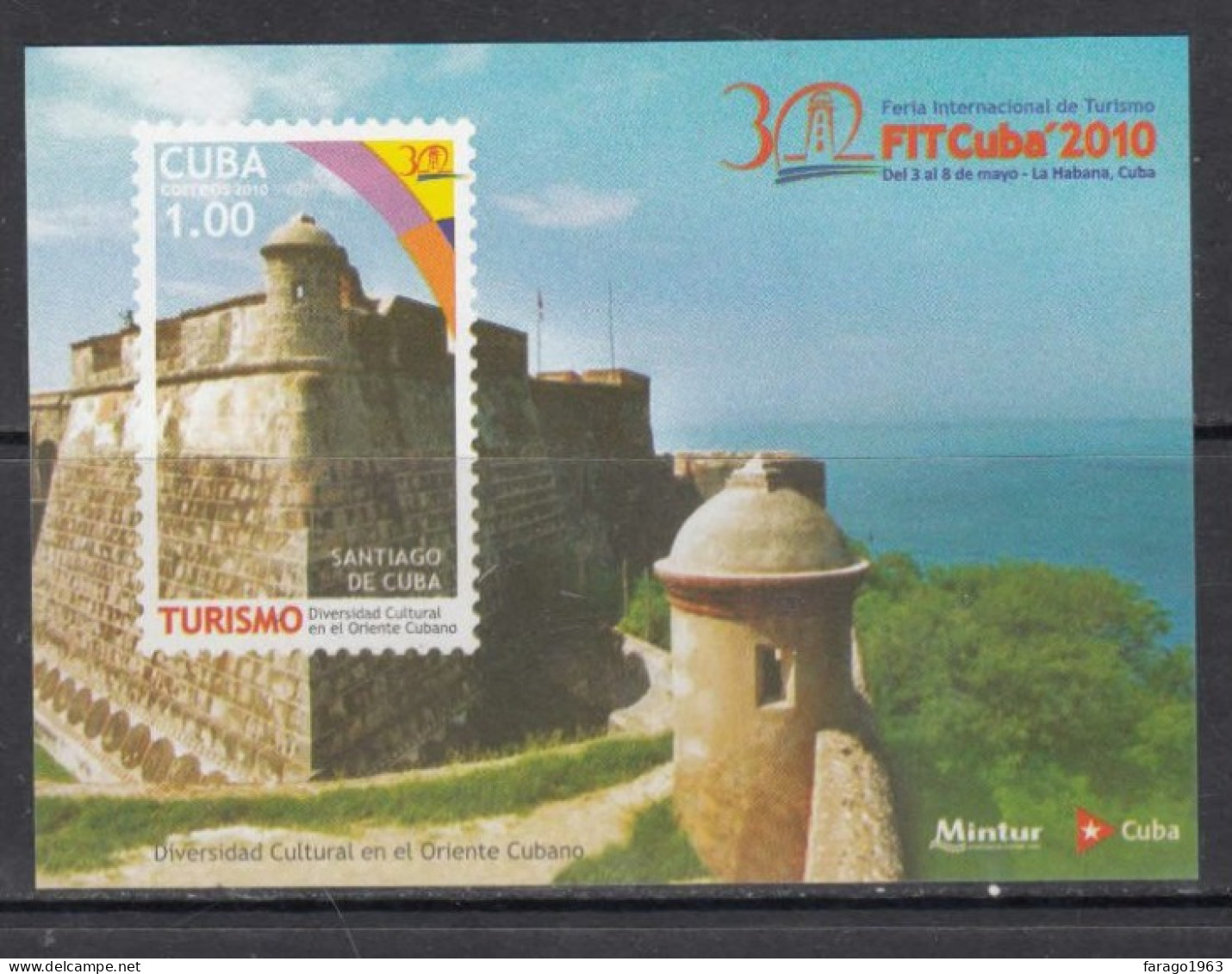 2010 Cuba Tourism Castle Souvenir Sheet MNH - Neufs