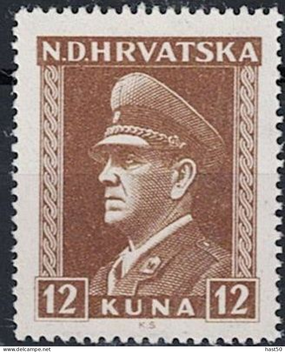 Kroatien Croatia Croatie - Präsident Pavelič (MiNr: 141) 1943 - Postfrisch ** MNH - Kroatien