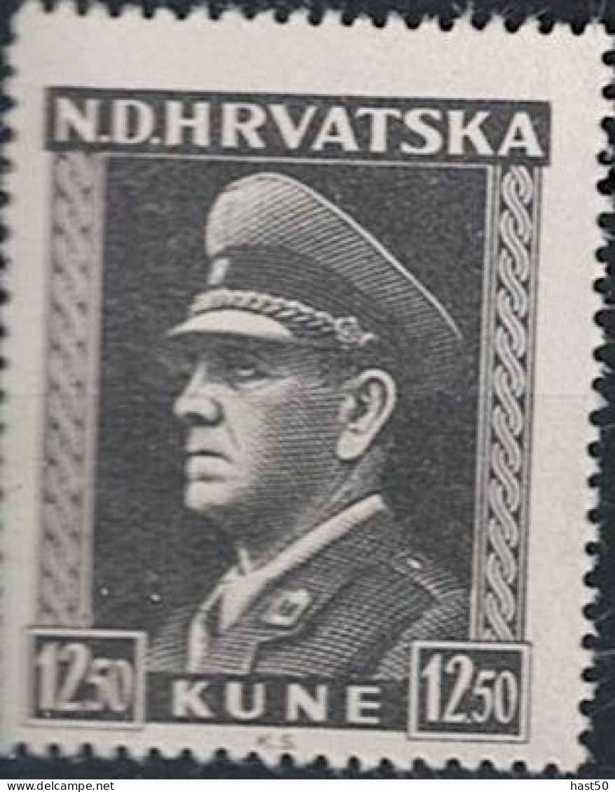 Kroatien Croatia Croatie - Präsident Pavelič (MiNr: 142 1943 - Postfrisch ** MNH - Kroatien