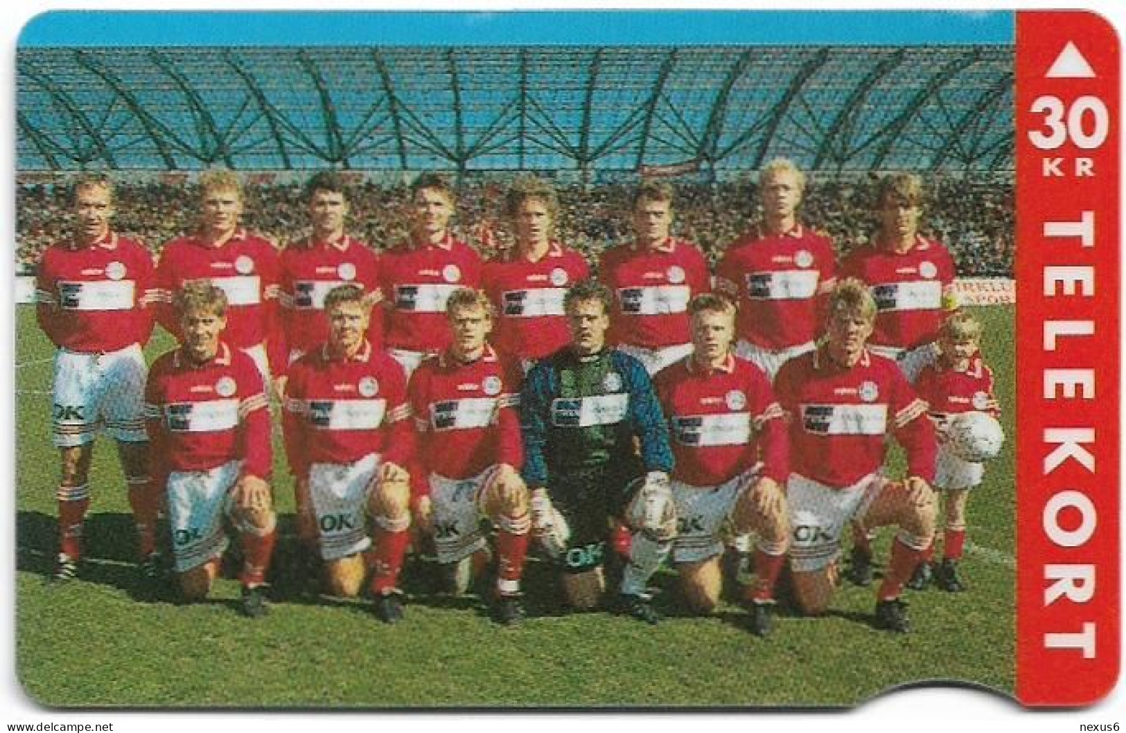 Denmark - Jydsk - Silkeborg Football Team - TDJR007 - 05.1995, 6.000ex, (Serial 2530) 30kr, Used - Denmark