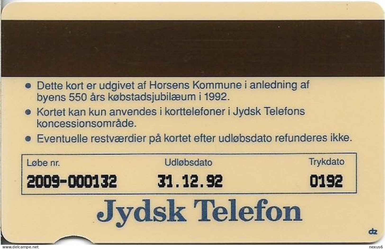 Denmark - Jydsk - 310 Years Of V. Bering's Birth - TDJS009 - 01.1992, 1.200ex, 20kr, Used - Danemark