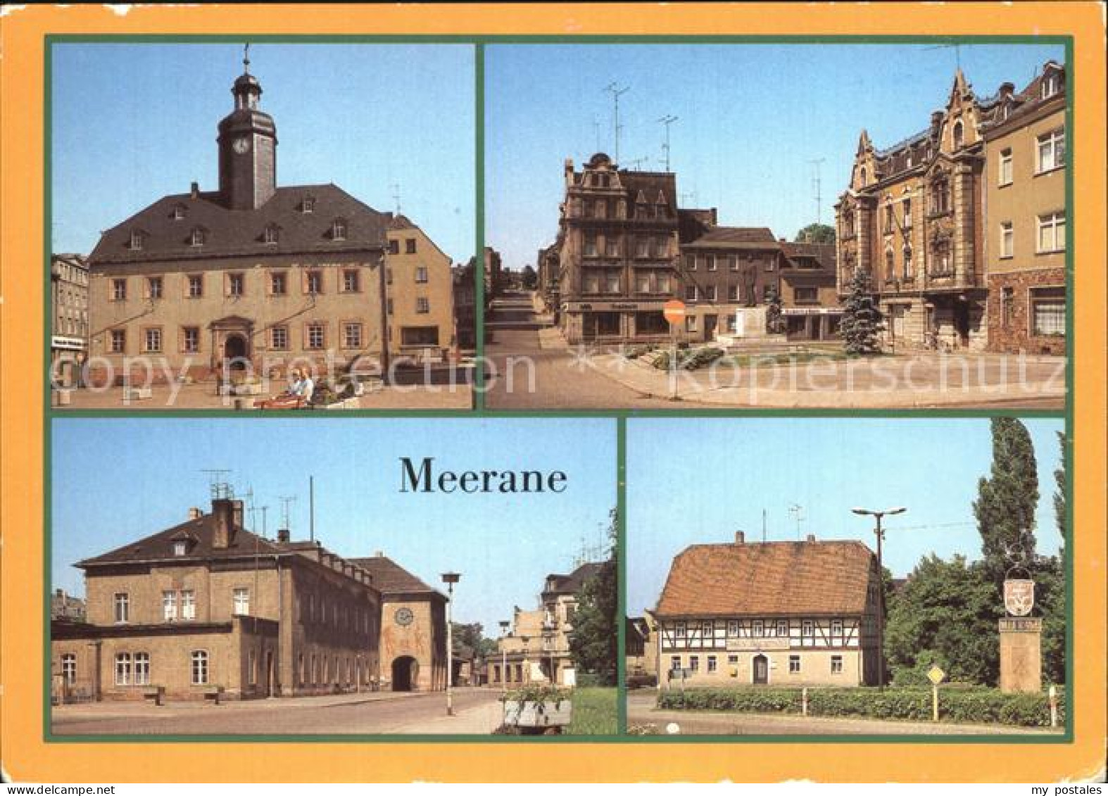 72406205 Meerane Rathaus Ernst Thaelmann Platz Bahnhof Gasthof Schwanefeld Meera - Meerane