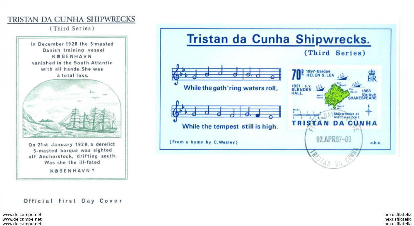 Naufragi 1987. 2 FDC. - Tristan Da Cunha