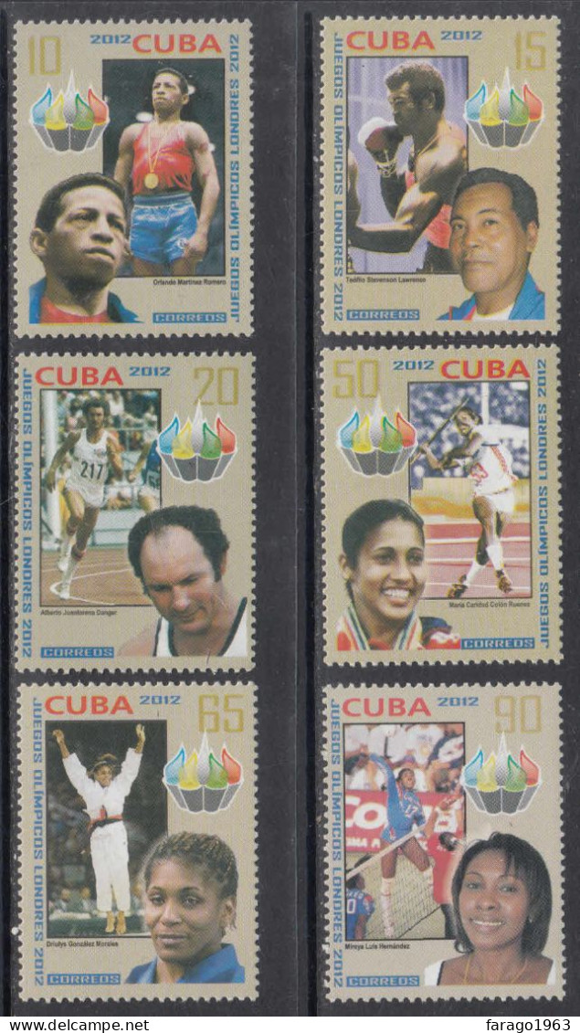 2012 Cuba London Olympics Winners Volleyball Complete Set Of 6 MNH - Ongebruikt